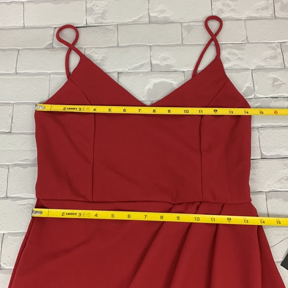 Lulus V neck Tank Style Layered Dress Mini Size Medium New NWT Brick red - Picture 9 of 12